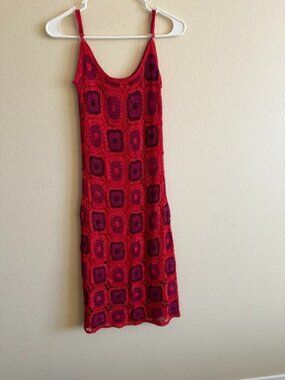 sue wong crochet dress m